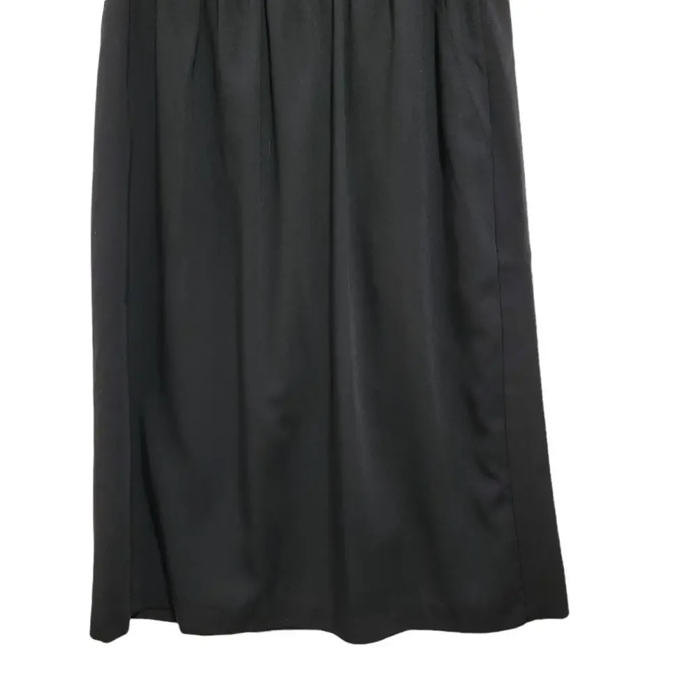 Metro New York Womens VTG Black Elastic Waist Aline Skirt Size 10